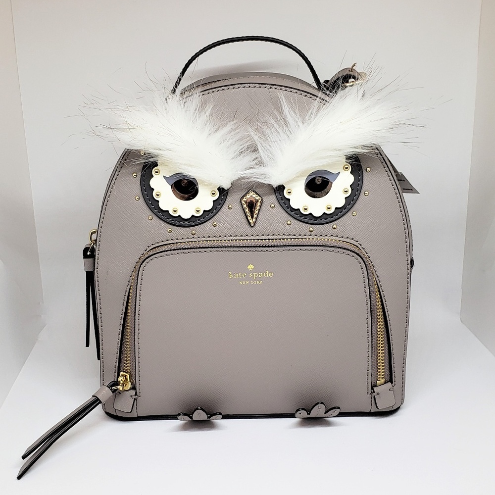 SOLD!  NWT KATE SPADE Grey Owl Backpack - Picture 6 of 8
